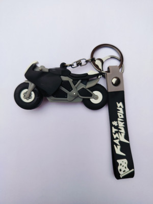 WillVision Black Racing Motor Cycle Rubber Keychain For Car Bike Keychain/Keyring (PCS-1) Key Chain