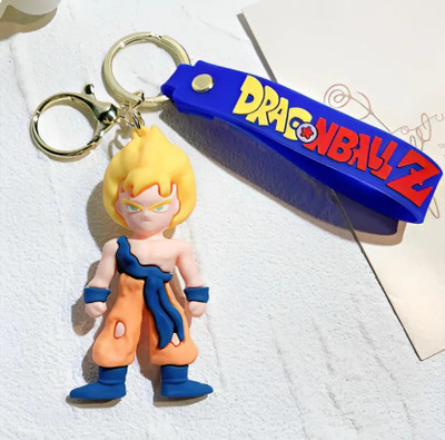 RHINETOYS Dragon Ball Goku with DBZ Strap |Anime Keyring for Bags & Bikes Key Chain