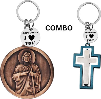 M Men Style Lord Jesus Keychain Combo– Sacred Heart Religious Keyring Set SkeyCom629-677 Key Chain