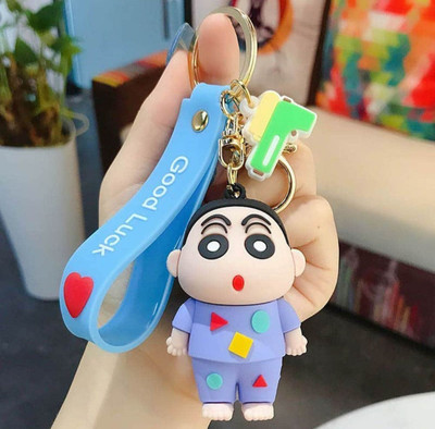 SHRI JI Cute SHINCHAN in Cute Blue Night Suit Keychain with Strap Key Chain