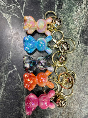 gtrp Cute Acrylic Panda Keychain With Bell (Pack Of 5) Key Chain