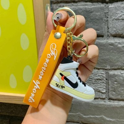 Mubco Mini Jordan Sneakers 3D Keychain | Strap Charm & Hook | PVC Shoe Model Toy Gift Key Chain