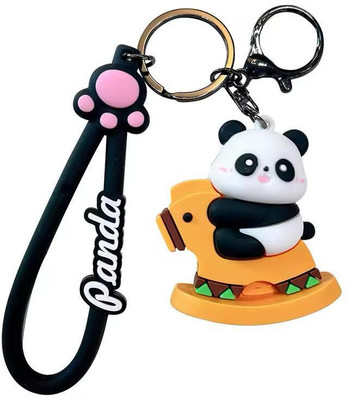 Radhya Accessories Panda Keychain for Bags, Panda toy Keyrings Cartoon Keychain for Girls Key Chain