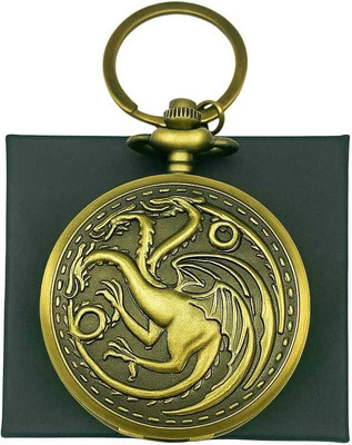 Vighneshvara Game Of Thornes Targaryen Vintage Pocket-Watch Antique Style Keychain Key Chain