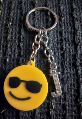 Meeko.com J Letter With Smiley Rubber Key Chain 1h Key Chain