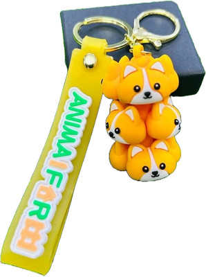 GKM Fox Cartoon multiface high quality keychain with hook and strap keychain Key Chain