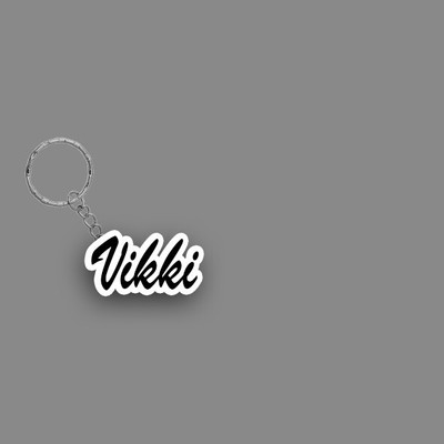 SY Gifts SYG Vikki Name Keychain White And Black Key Chain
