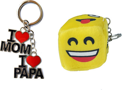 ShopTop Beautiful I love Mom & Dad Combo Set key chain with smiley key chain Key Chain