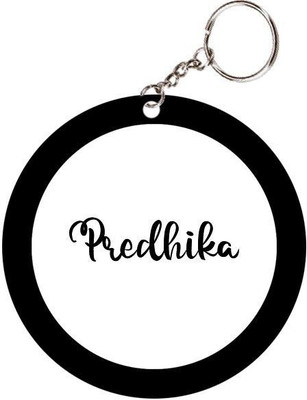 Prihit NEW_Predhika Name Black Keychain Key Chain