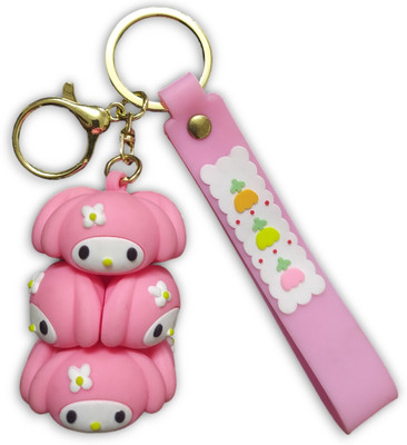 Yeahmom Trendy Silicone 3D Bunch Keychain Backpack Cute Nice Famous Character My Melody Key Chain