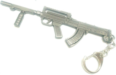 Meeko.com PUBG silver color machine gun with extend mag keychain ZI_MK62 Key Chain