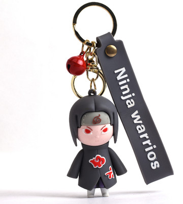 Daiyamondo Anime key ring Itachi Uchiha Naruto Anime 3D keychain With Long Ribbon Smal Bell Key Chain