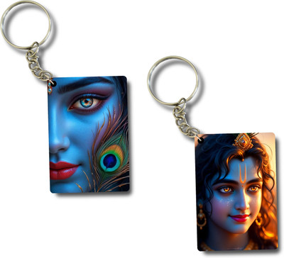 Dynamo Premium (set of 2) skrishna print keychain best for car, scotty, bike, keyholder Key Chain