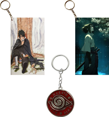 Hariyaali Enterprises LLP Naruto SASUKE ROAMING LONELY IN NIGHTS Spinning Unique Style 3 pcs Combo Key Chain