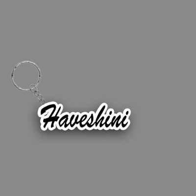 SY Gifts SYG Haveshini Name Keychain White And Black Key Chain