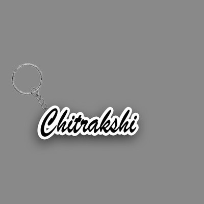 SY Gifts SYG Chitrakshi Name Keychain White And Black Key Chain