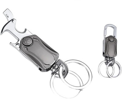 VATTU Keychain Multifunction 5 in 1 Heavy Duty Dual Ring Metal Keychain with Cutter Key Chain