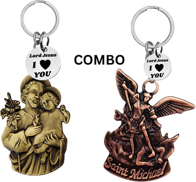 M Men Style Lord Jesus Keychain Combo– Sacred Heart Religious Keyring Set SkeyCom636-647 Key Chain