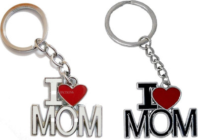kd collections KD-ILMOM-WHBK Combo of I Love Mom Keychain - Black & White - Pack of 2 Keychains Key Chain