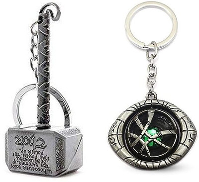 GKM Trendy Dr Strange Eye of Agomotto & Thir hammer combo set keychain Key Chain