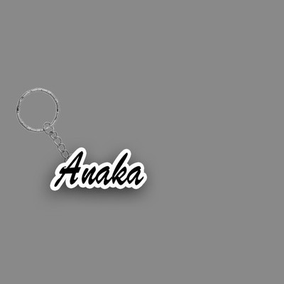 SY Gifts SYG Anaka Name Keychain White And Black Key Chain
