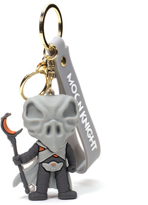 Daiyamondo Super Hero Moon Knight Knshu 3D Rubber Keychain With Long Ribbon Marvel Fan Key Chain