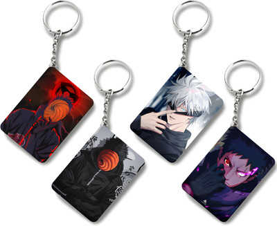 sublix Keychain - (Pack of 4) Printed Keychain For Scooty, Bike, Car (AN48) Key Chain