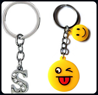 Meeko.com alphabet S & smiley 0.001-A Key Chain