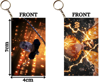Hariyaali Enterprises LLP Demon Slayer INOSUKE AND ZENITSU IN THE DEMON REALM Unique Style 2 pcs Combo Key Chain