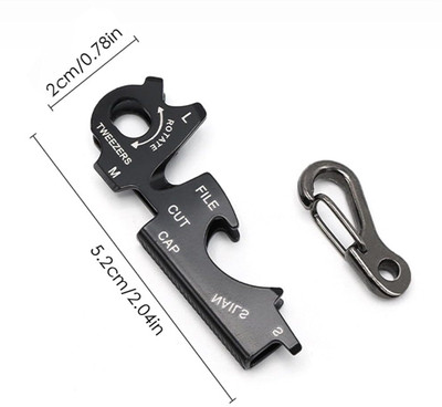 HASTHIP Multi Tool Carabiner Keyring Cutter Opener Portable Gadget Key Chain