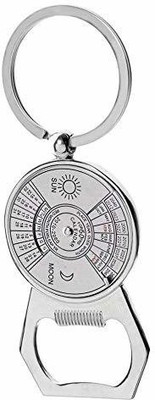 Electro Cloud New 50 Years Calendar Compass Bottle Opener Silver Metal Keychain for Car Bike Key Chain