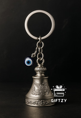 Giftzy Guardian Bell Keychain Evil Eye Lucky Charm Ghanti Spiritual Protection for Bike Key Chain