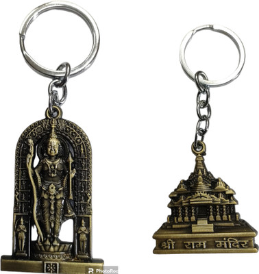 mik RAM MANDIR AND LORD RAM MURTI COMBO PACK PREMIUM METAL Key Chain