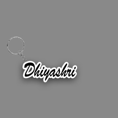 SY Gifts SYG Dhiyashri Name Keychain White And Black Key Chain