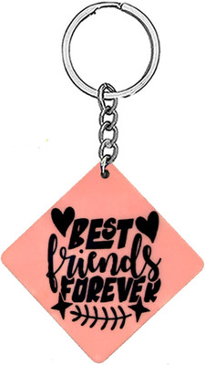 AFH Best Friend Forever Wooden Black Friend Gift Keychain for Boys,Girls,Men,Women Key Chain