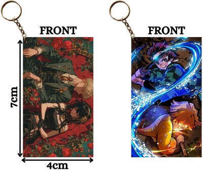 Hariyaali Enterprises LLP YOR AND LOID IN ROSES X TANJIRO WATER BREATHING Unique Style 2 pcs Combo Key Chain