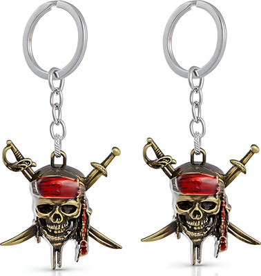 MAG BEE Pirates of The Caribbean Captain Mask Skull Metal ( Golden) Keyrings Key Chain