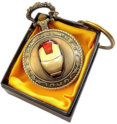 GKM Avengers Iron Man Vintage style Pocket Watch Metal Keychain for Cars & bikes Key Chain