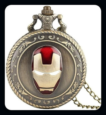 gtrp Keychain-Iron Man Premium Retro Vintage Classic Design Bronze Pocket Watch-A Key Chain