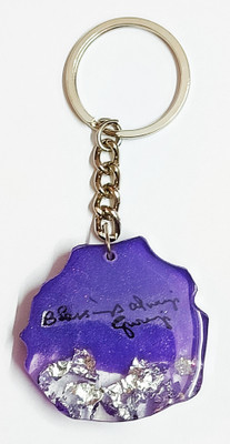 IG Crafter Purple Agate Rounded Ultra Shiny Blessings Always Guruji Keychain Key Chain