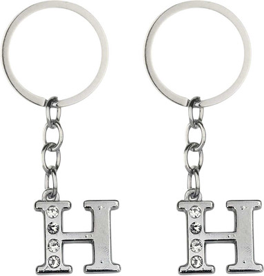 AMANVANI 2 Pcs Stylish Decorative Alphabet Letter Metal Keychain for Girl Boy Return Gift Key Chain