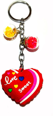 Meeko.com Love Sweet heart Glitters key chain for unisex Key Chain