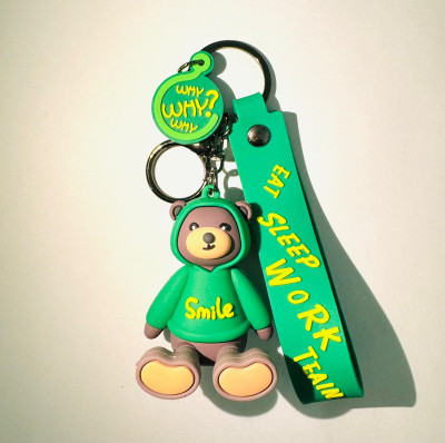 SHRI JI Cutiepie Teddy in Green Hoodie Keychain with Green strap and charm Key Chain