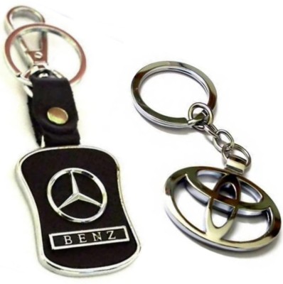 Jainsburys Combo of Benz Leather & Toyota metal keychain & Best quality keychain Key Chain