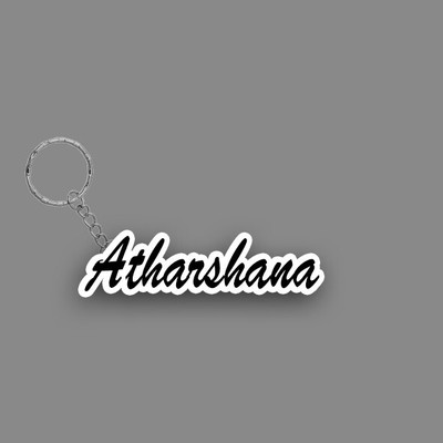 SY Gifts SYG Atharshana Name Keychain White And Black Key Chain