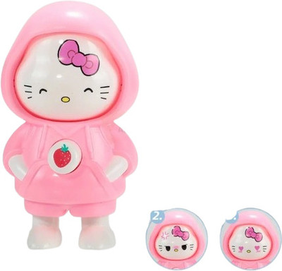 Nokehub Pink kitty Face Changing Keychain Key Chain