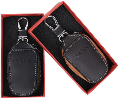 Highlark Genuine Leather Key Pouch Car Case Key Chain
