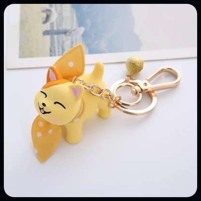 gtrp Keychain-Cute 3D Kitty With Charm(Yellow) Key Chain