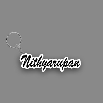 SY Gifts SYG Nithyarupan Name Keychain White And Black Key Chain