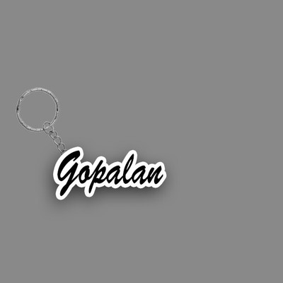 SY Gifts SYG Gopalan Name Keychain White And Black Key Chain